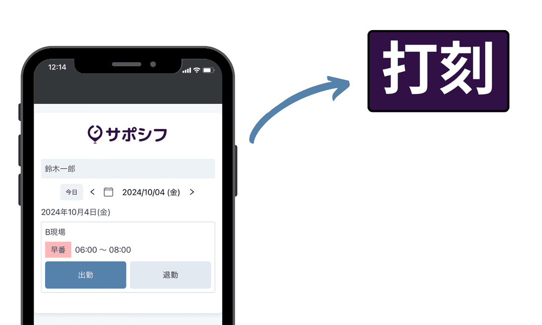 出勤と退勤の打刻
